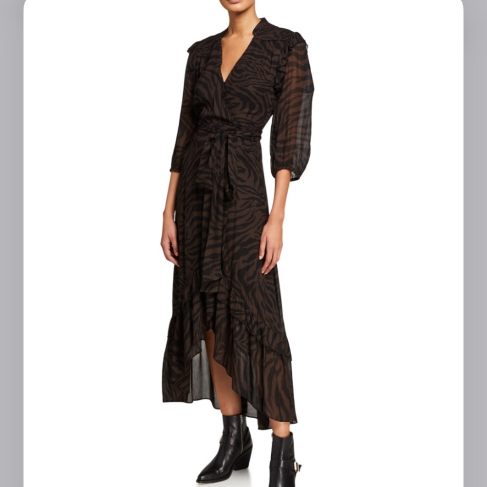 Animal print wrap dress